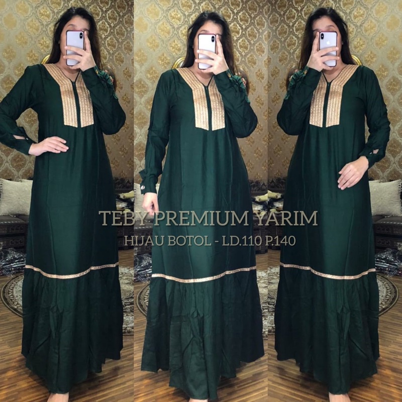 Daster arab Teby Premium Yarim-Hijau Botol