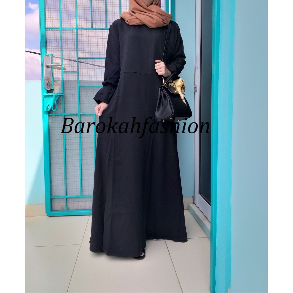 Gamis Muslim Murah Bahan Moscrepe Busui Sleting Depan Fit To XL