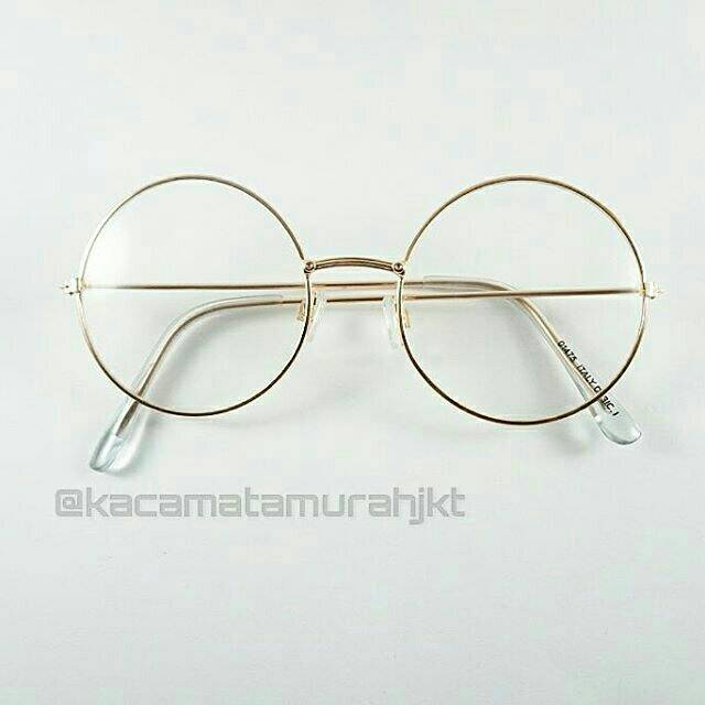 Kacamata bulat frame gold