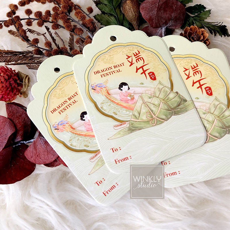 25pcs Hang Tag Bakcang Hangtag Dragon Boat Festival Kartu Ucapan Duan Wu Jie -BAKCANG