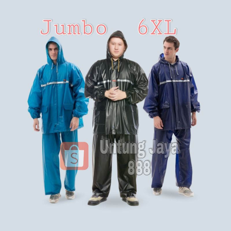 Jas Hujan Jaket Celana Besar 6XL Super Jumbo Muat 70kg-120kg SUMO JUMBO