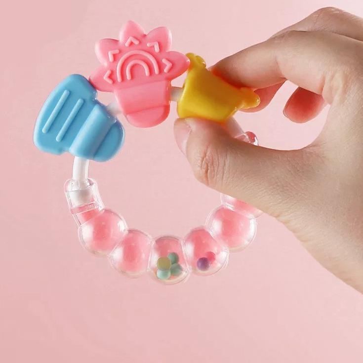 MALL Mainan Rattle Genggam Bayi / Teether Bayi kerincingan Bulat / Gigitan Bayi Rattle usia 1 2 3 4 