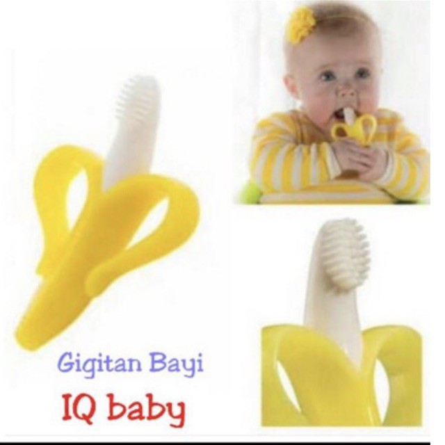 IQ Baby Silicone Teether &amp; Toothbrush 2in1 - Gigitan Bayi Sikat Gigi