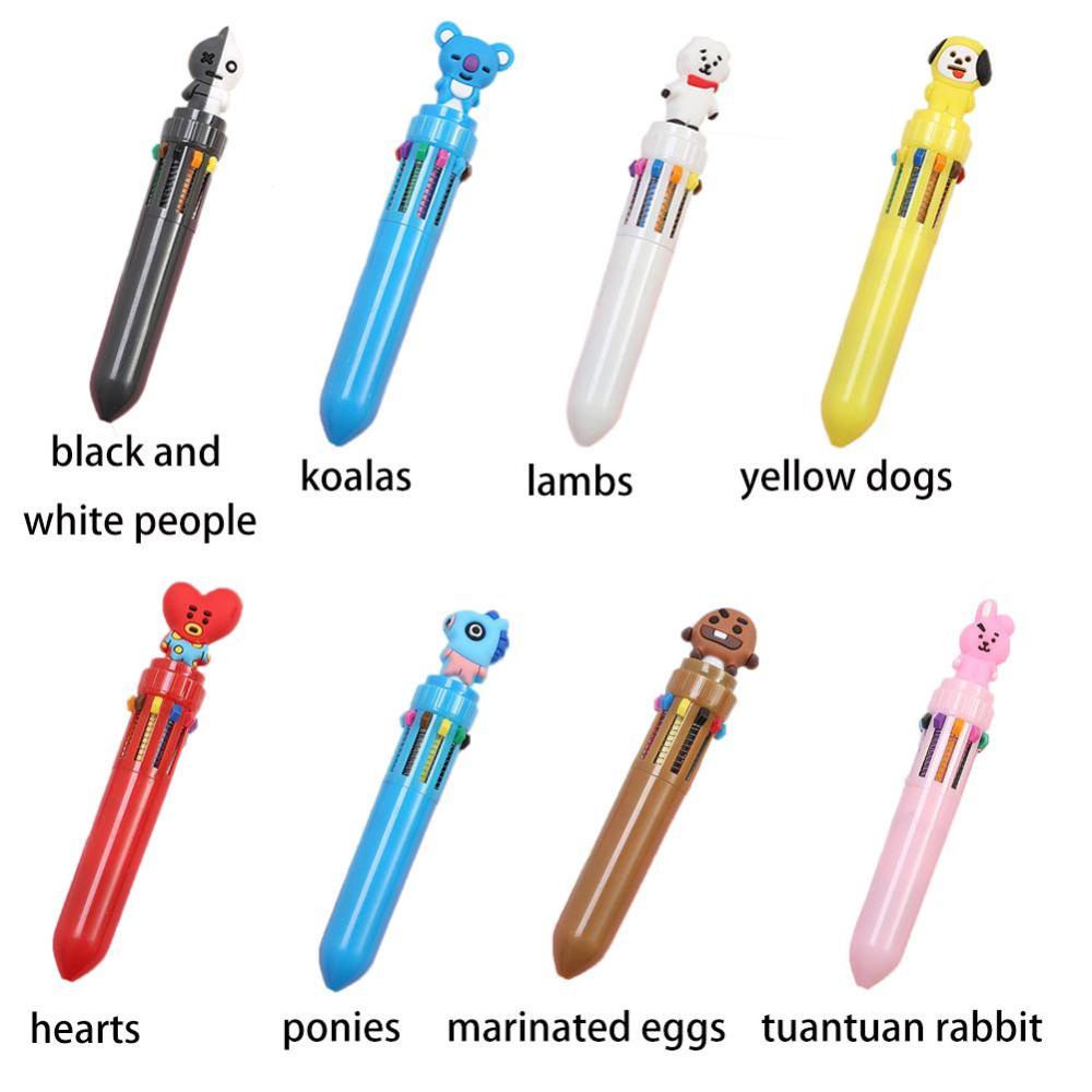 Lt Pulpen 10 Warna Motif Kartun BTS Untuk Sekolah / Kantor