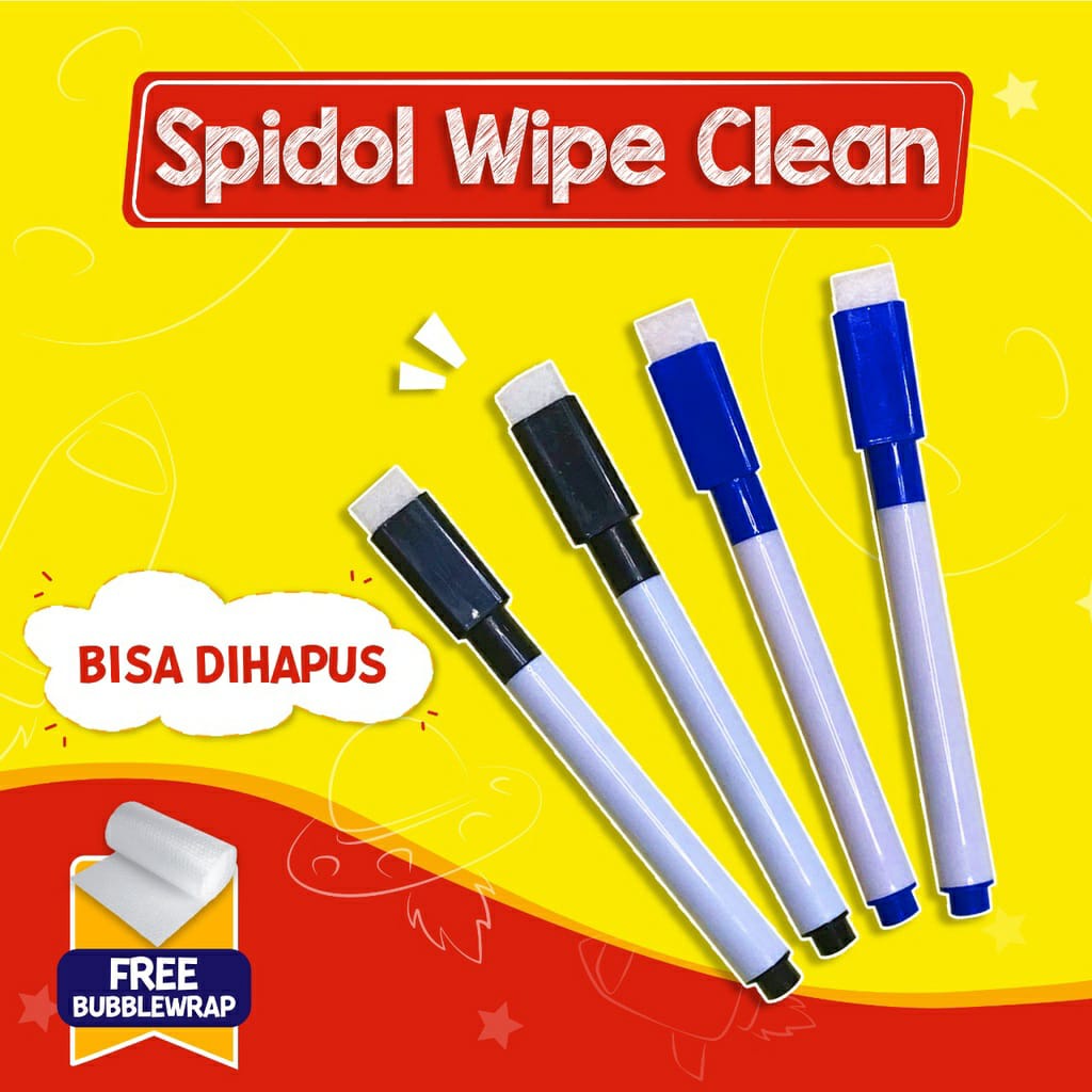 

Spidol Wipe Clean // Bisa Ditulis Dihapus - Spidol Warna Papan Tulis - Spidol Anak - Spidol Mini Wipeclean