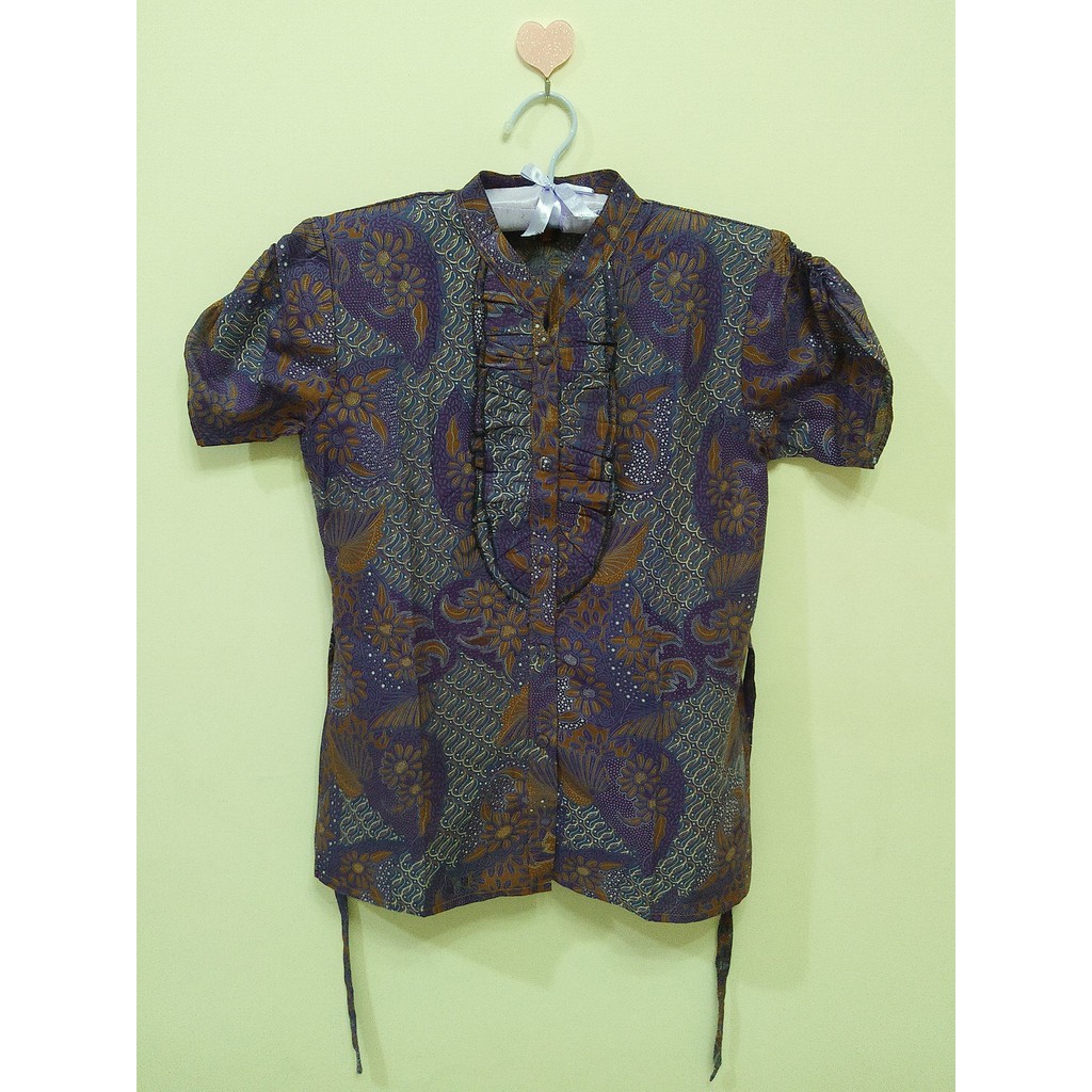 Kemeja Batik Wanita/Baju Batik/Baju Kerja-Blouse Kerah Shanghai B3021