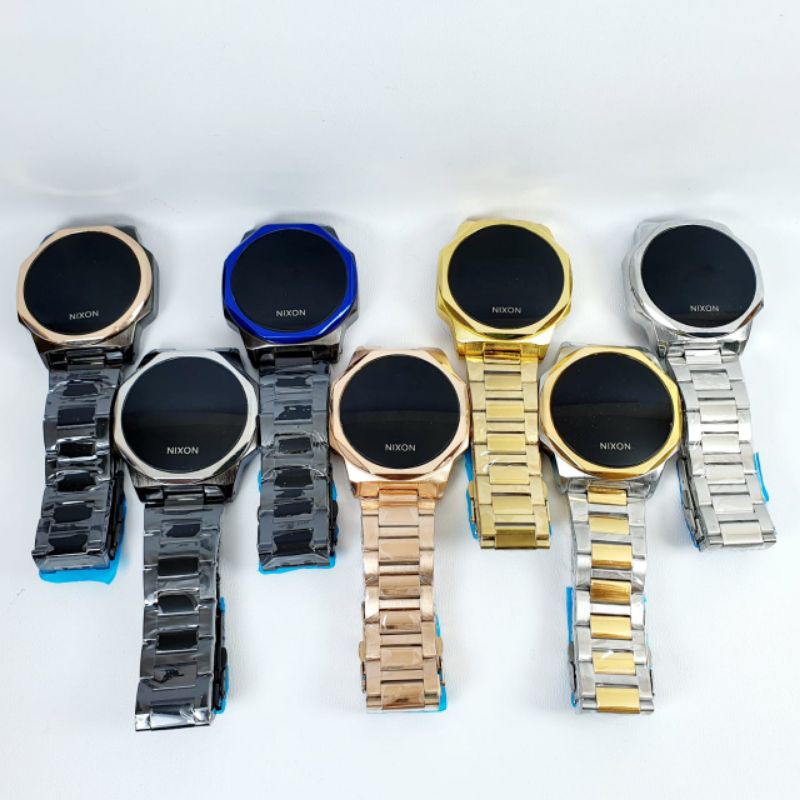 Best Seller - Jam Tangan Pria Nixon Led Digital Touch Watch Tali Rantai Steel