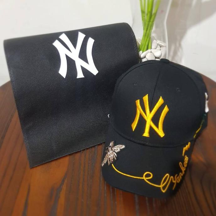 100% ORIGINAL TOPI NEW YORK MLB YANKEES baseball gold CAP HAT - Hitam