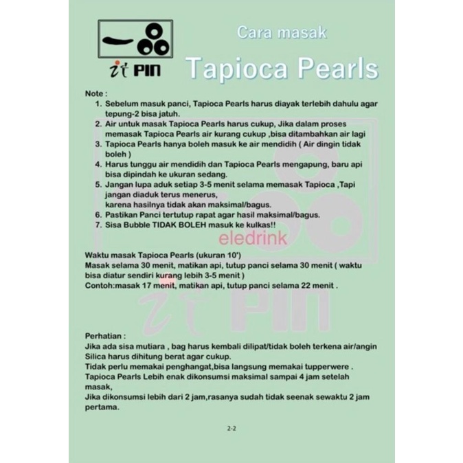 

ITPIN 12kg TAPIOCA PEARL tapioka Bubble Tea Boba Milk Tea