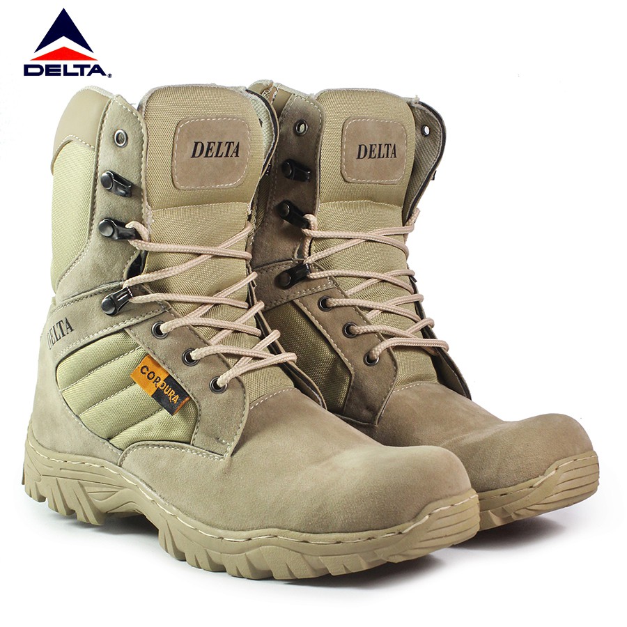 Sepatu pria delta cordura tactical gurun cream tinggi 8 inci safety tracking original suede