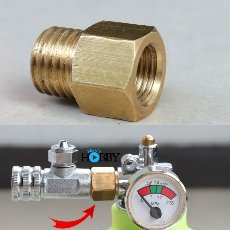 CONVERTER REGULATOR TABUNG APAR 1KG CO2 DIY AQUASCAPE KE DRAT KRAN CO2 1/8