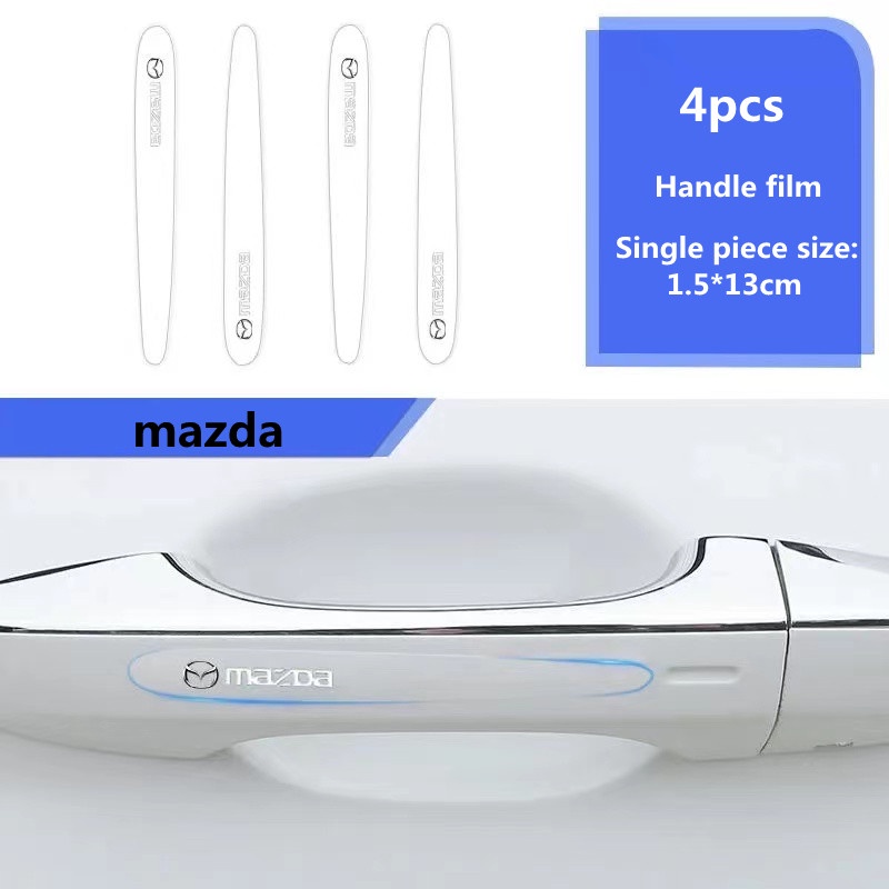 Stiker Pelindung Gagang Pintu Mobil Transparan anti Gores / Debu Untuk mazda