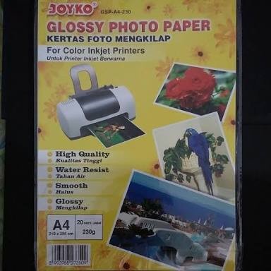 

Senikertas- Kertas Print Foto Glossy A4 Joyko Murah -Kertas-Seni.