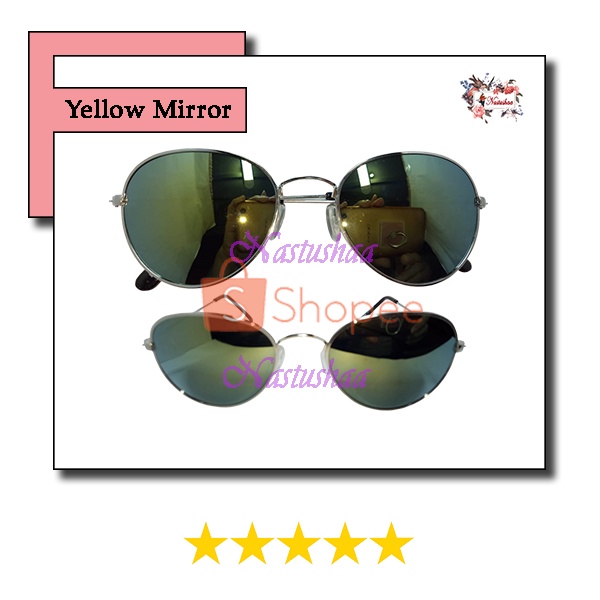 Kacamata Gaya Wanita dan Pria Fashion Retro Lensa Mirror Bingkai Metal Ringan Oval Korea Sunglasess NOCASE