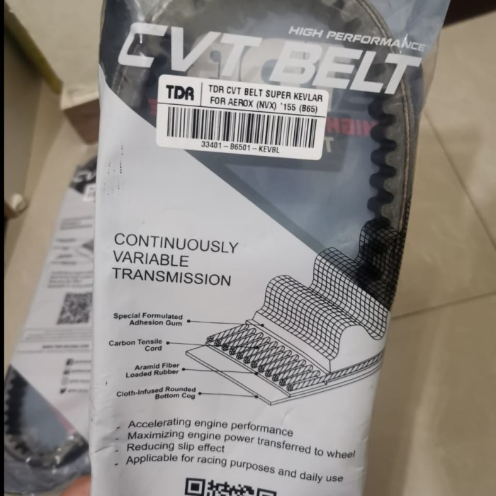 Van Belt V-Belt Vanbelt Bel Tdr Kevlar Yamaha Aerox 155 B65 Original Asli Orisinil Terbaru Thaliand