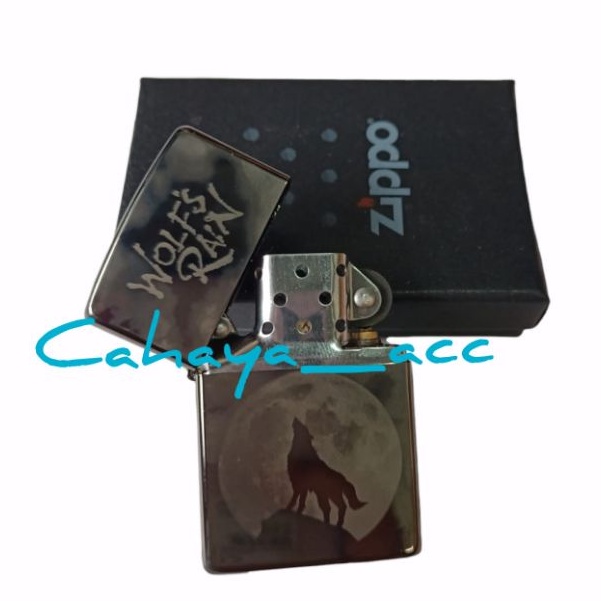 Korek api black ice gambar WOLF'S RAIN unik elegan cocok untuk koleksi