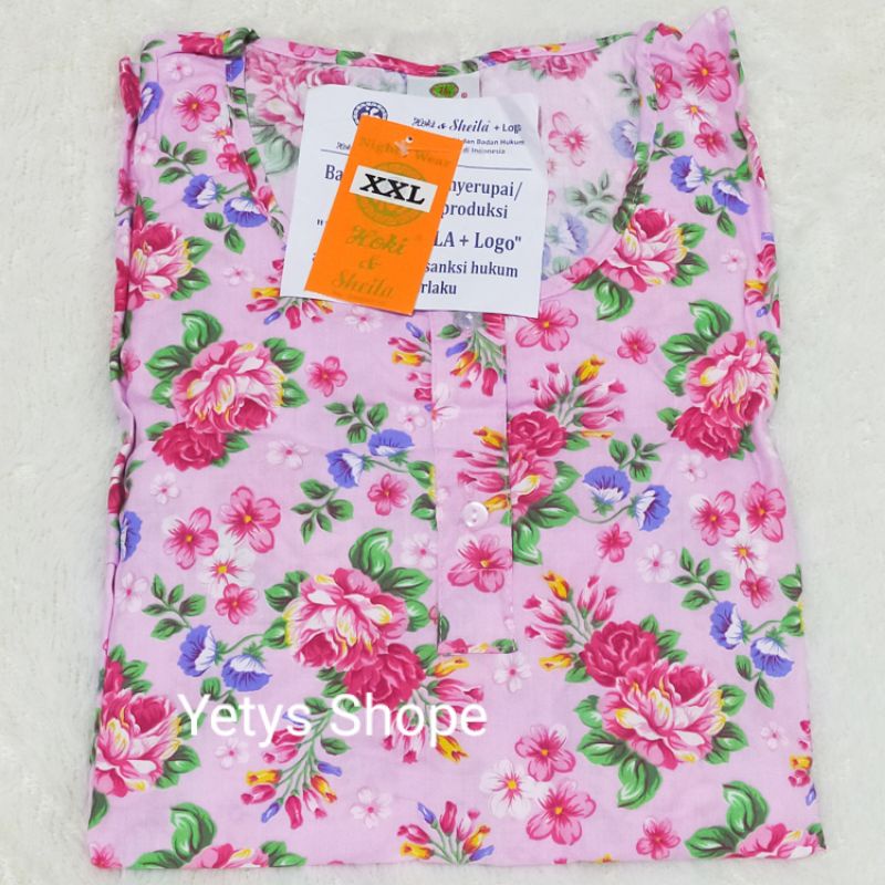 Hoki&Sheila Jumbo LD120 C3/4 Baju Tidur Piyama Fit XXL [Part 1]-2Mawar Pink