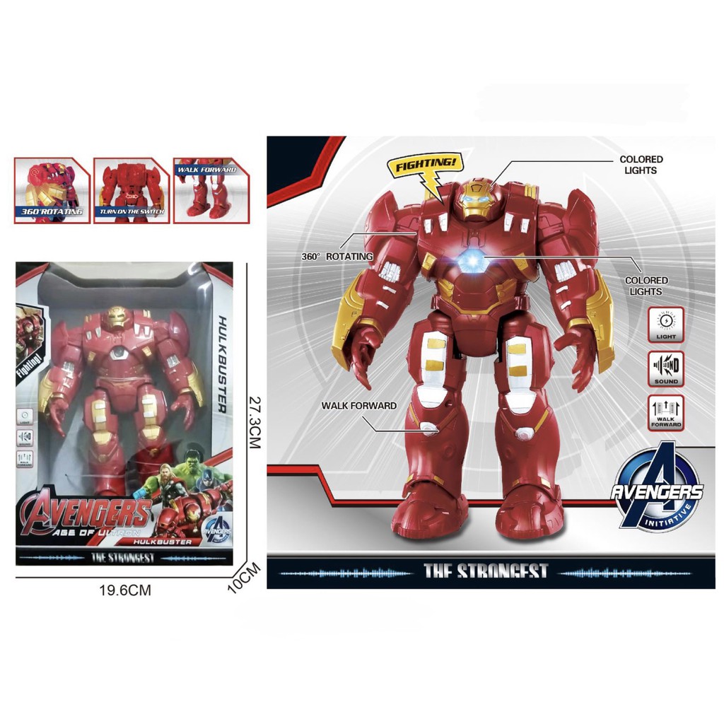 MAINAN ANAK LAKI LAKI  ROBOT HULKBUSTER FUNGSI GERAK LAMPU DAN SUARA