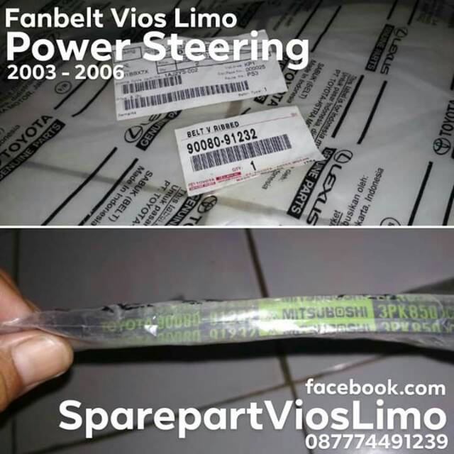 Fan Belt Fanbelt Power Steering Vios Old Gen 1 Th 2003 2004 2004 2005 2006