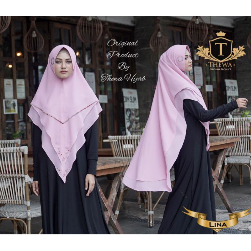 SALE / hijab ceruty babydoll / khimar lina / hijab dua layer / Thewa Hijab
