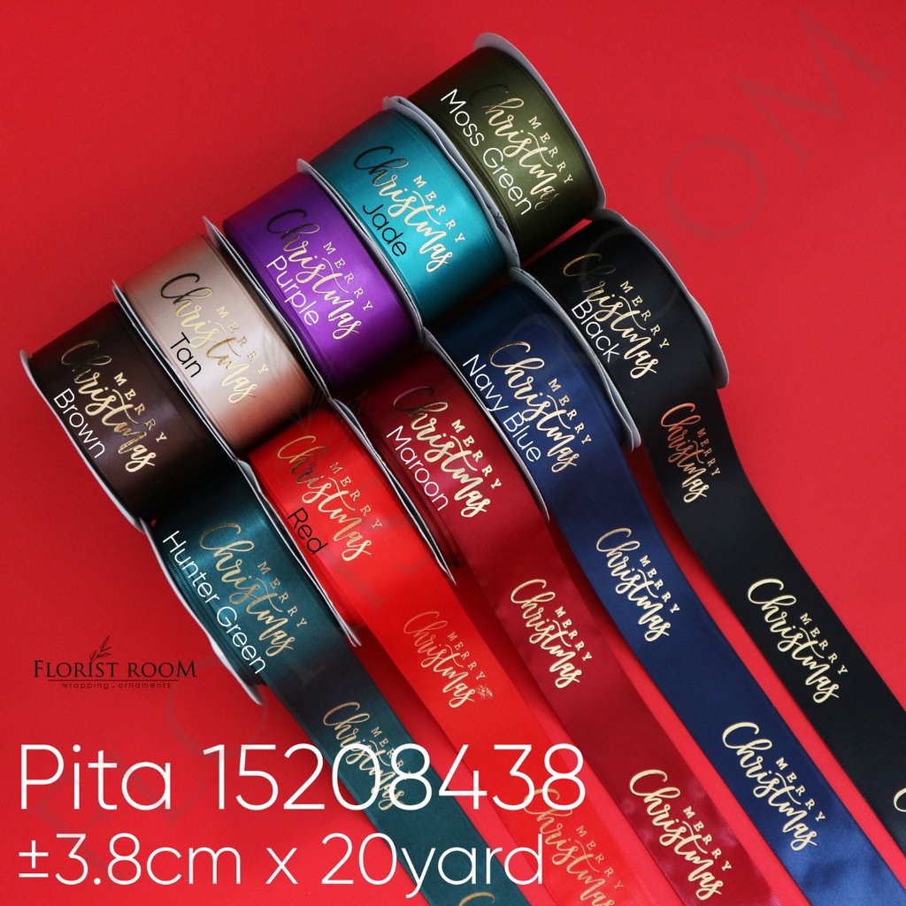 

Pita Satin Merry Christmas ±3.8cm x 20yard - Kode : 15208438
