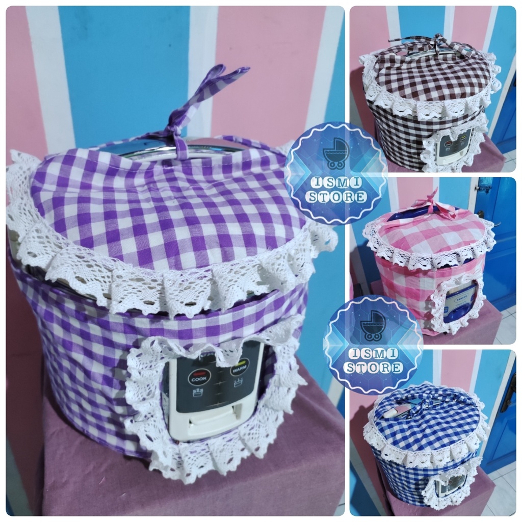 SARUNG MAGICOM Motif Kotak Gingham / Cover Pelindung Magicom Rice Cooker Estetik Kekinian Gaya Korea Bahan Katun by Ismi Store