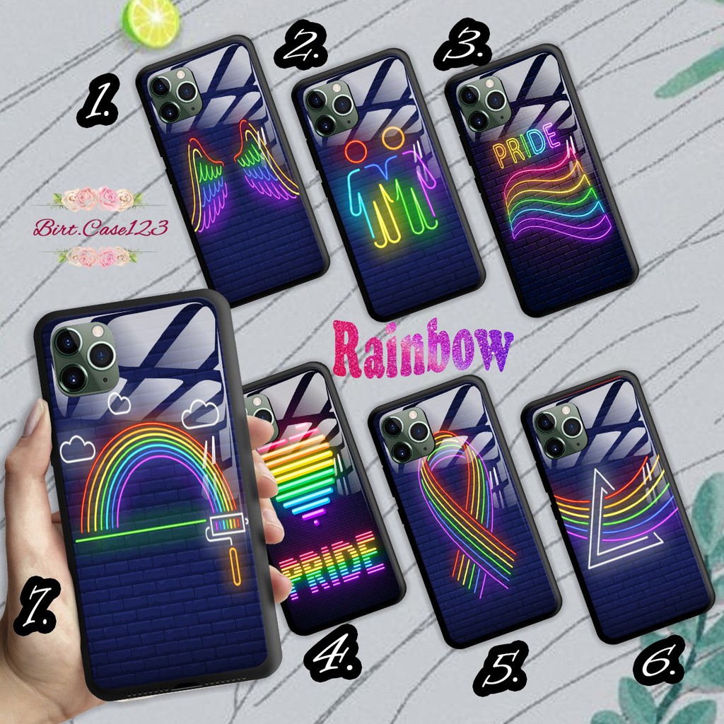 Softcase Back Case Glass Kaca RAINBOW Realme C1 C2 C3 C11 C12 C15 NARZO 10A 20 PRO BC3572