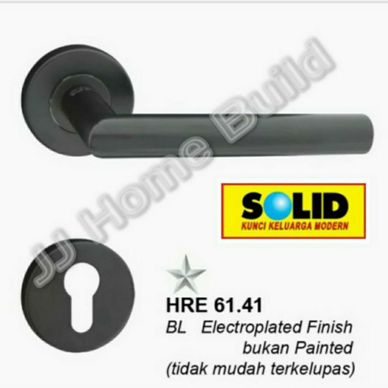 HRE 61.41 SOLID BL / Handle Solid Hitam / Handle Pintu Solid Hitam
