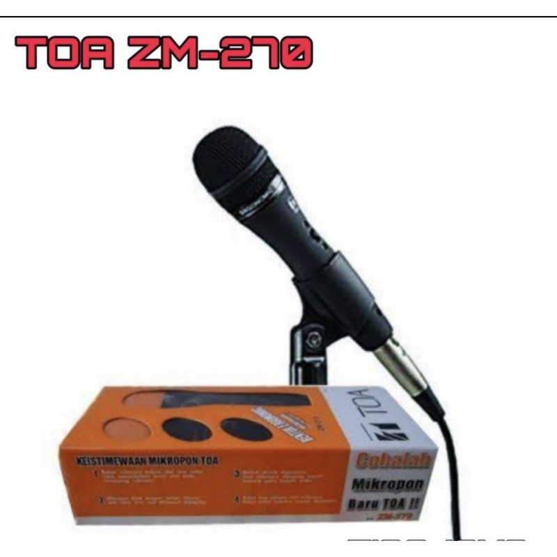 TOA ORIGINAL MIKROFON / MIC CABLE ZM-270 - HITAM MIKROFON