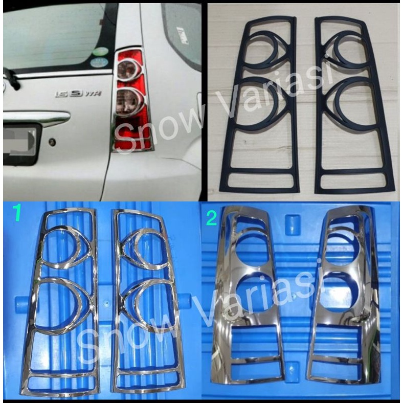 Garnish belakang avanza xenia vvti 2008 2011 hitam chrome