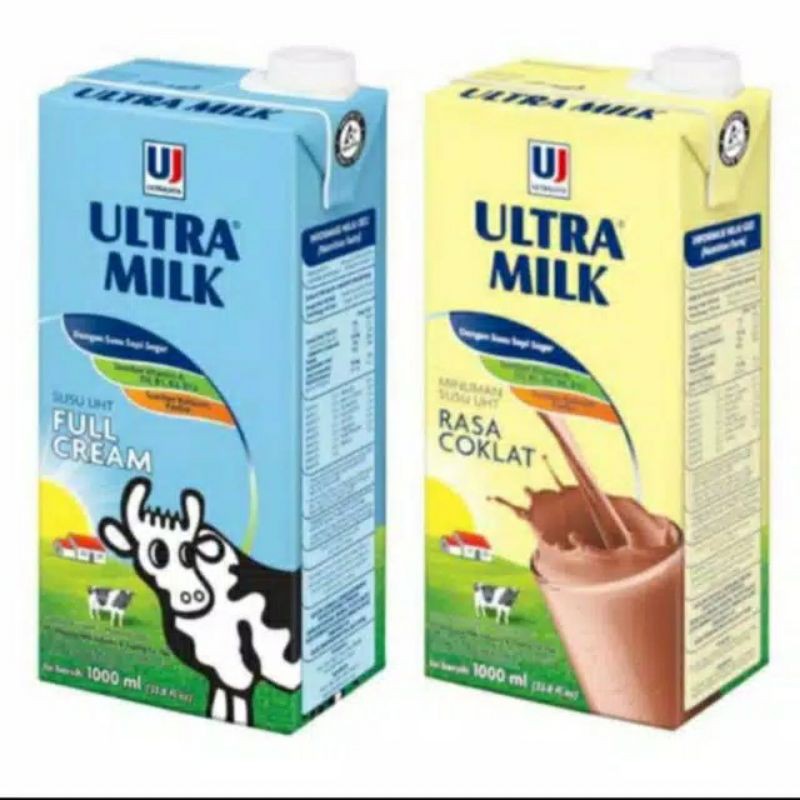 Susu Ultra Milk 1 Liter Fullcream/ Coklat per Satuan