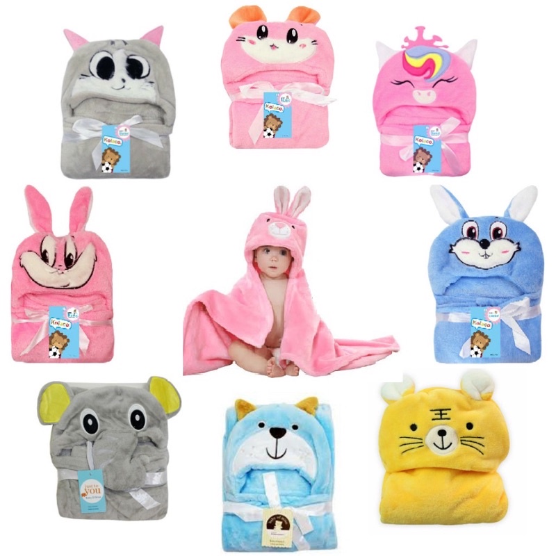 BEST SELLER...SELIMUT BAYI TOPI KARAKTER BONEKA DOUBLE FLEECE SELIMUT BLANKET BAYI TOPI BONEKA