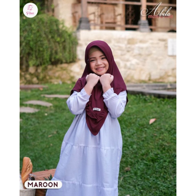 Bergo Abila Kids Marun Fauz Hijab