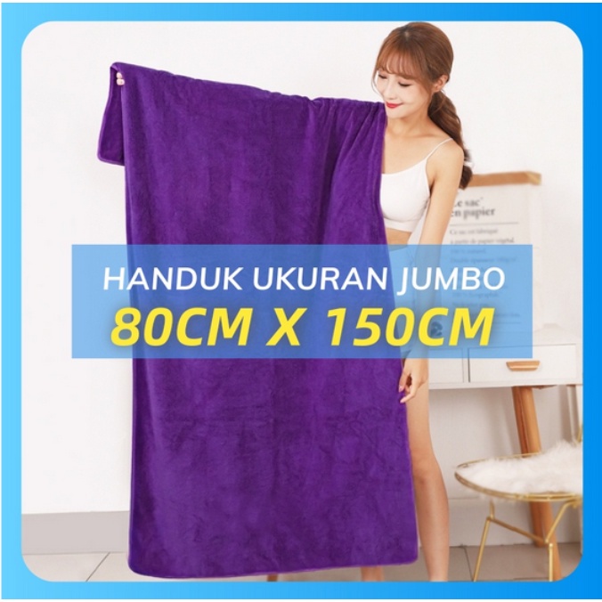 SB168 Handuk Mandi Jumbo Handuk Dewasa Motif Polos Microfiber Uk 80X150cm