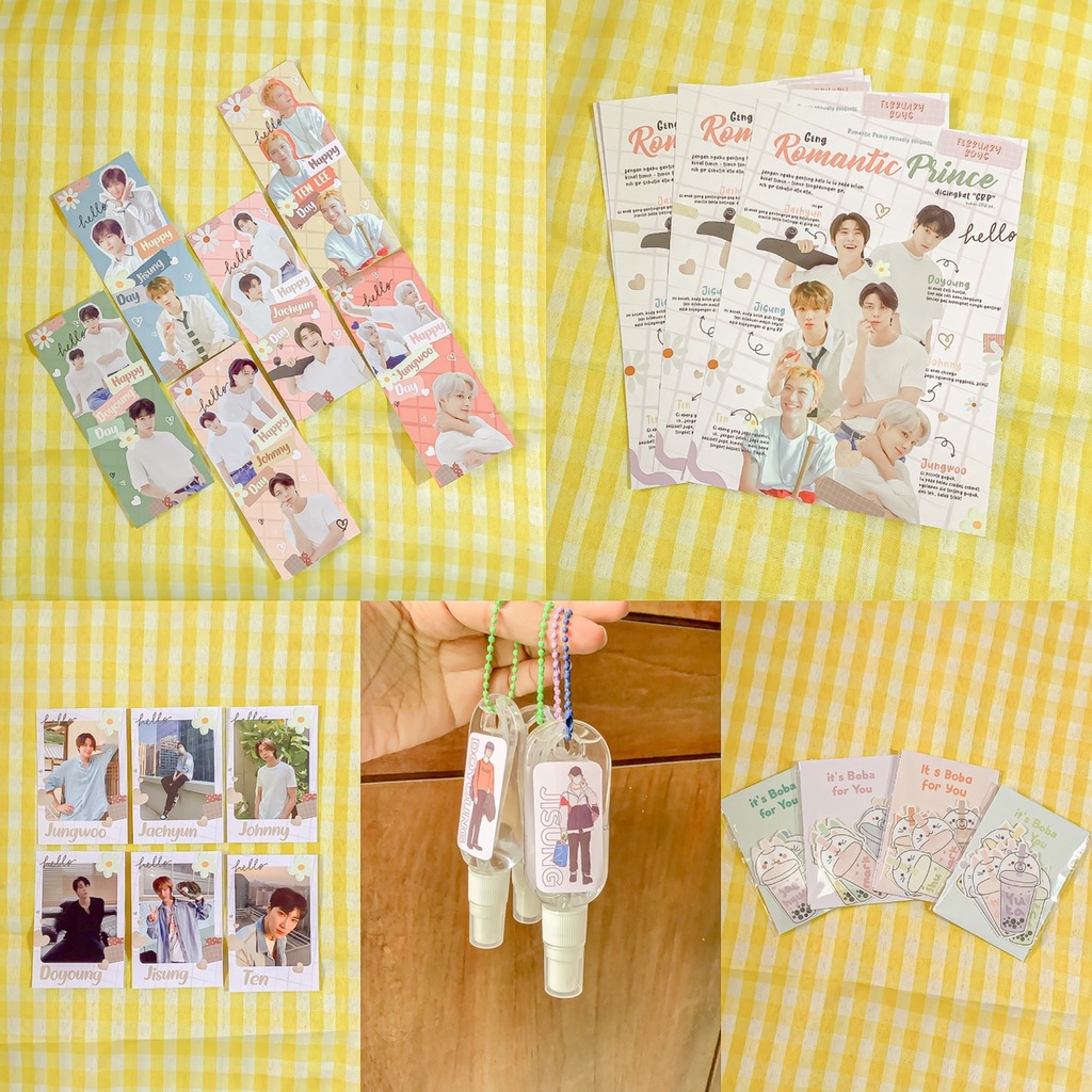 Fankit NCT February Boys Cupsleeve Polaroid Postcard Sticker Cutting Bookmark Handsanitizer - Doyoun