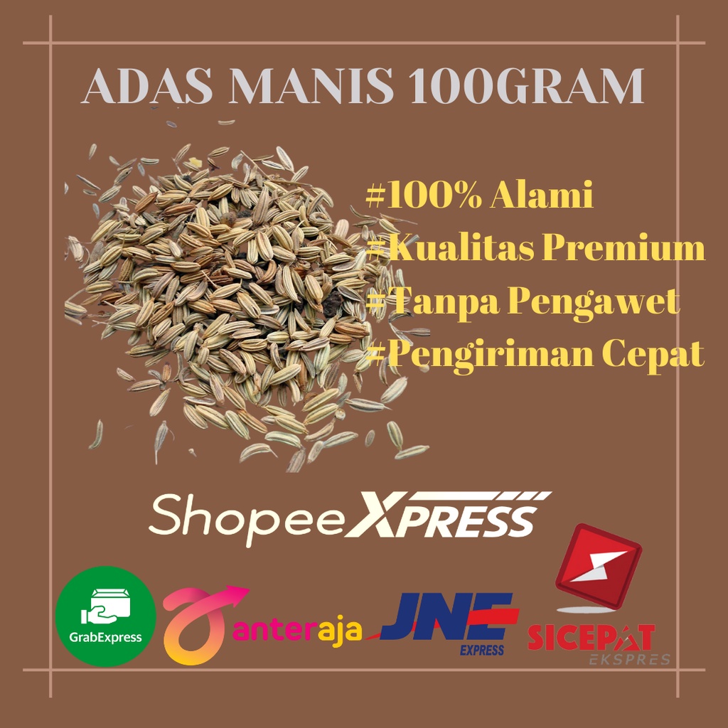 

100Gram Adas Manis | Adas | Fennel Seeds | Biji Adas