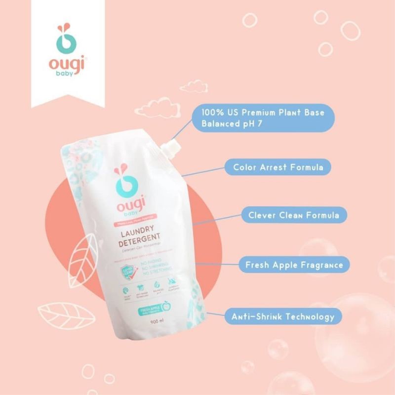 Ougi Baby Laundry Detergent 900ml - Ougi Sabun Cuci Pakaian Bayi - Sabun Cuci Baju Bayi