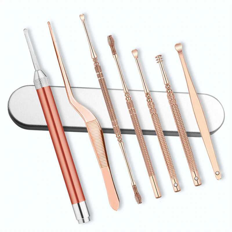 Pembersih Telinga Korek Kuping Ear Spoon LED Light 7 PCS - JC9