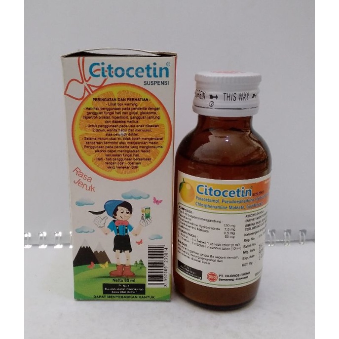 citocetin suspensi 60ml rasa jeruk sirup obat batuk anak