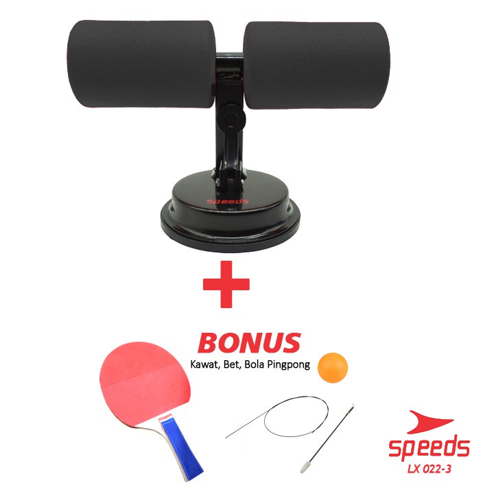 SPEEDS Sit Up Stand Set Alat Olahraga Gym Rumah 1 Set 7in1 Sit Up Handgrip Satu Set 022-5-022-3 HITAM+PINGPONG