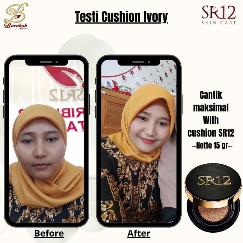 CUSHION SR12 / PERFECT CUHION SR12 / GLOWING / MERATAKAN WARNA KULIT