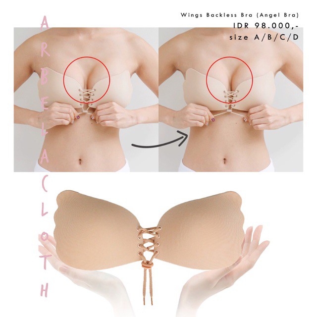 ( 1 kg bisa memuat 13 pcs ) Wings Bra Push Up Angel - Strapless  - Wing BH Tempel - Party - Backless