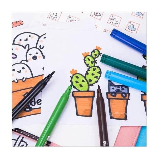 

Murah Deli Ec10013 School Felt Pen Spidol Warna - Feltpen Washable 1.0Mm 18C Bagus