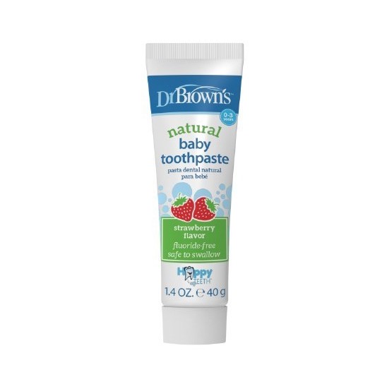 Dr.Brown's Natural Baby Toothpaste Pasta Gigi Bayi Strawberry Flavor Rasa Strawberi 40g