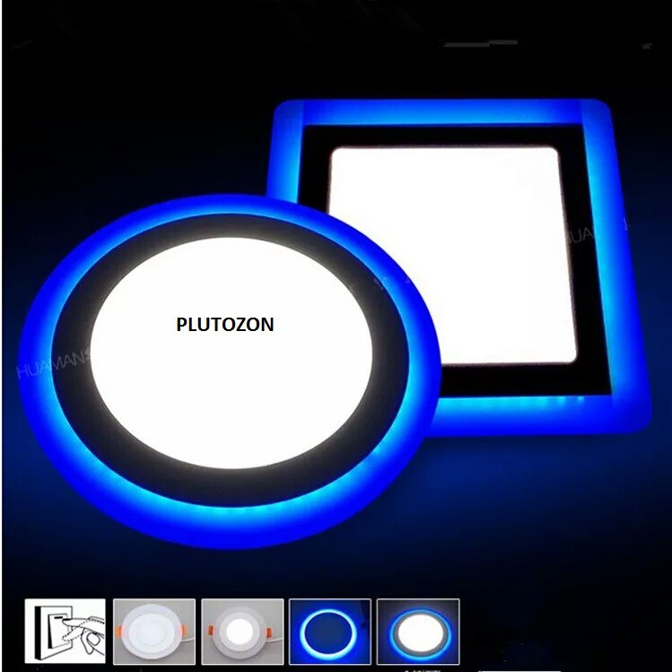 (6watt)Lampu plafon Lampu Downlight 2 warna list biru