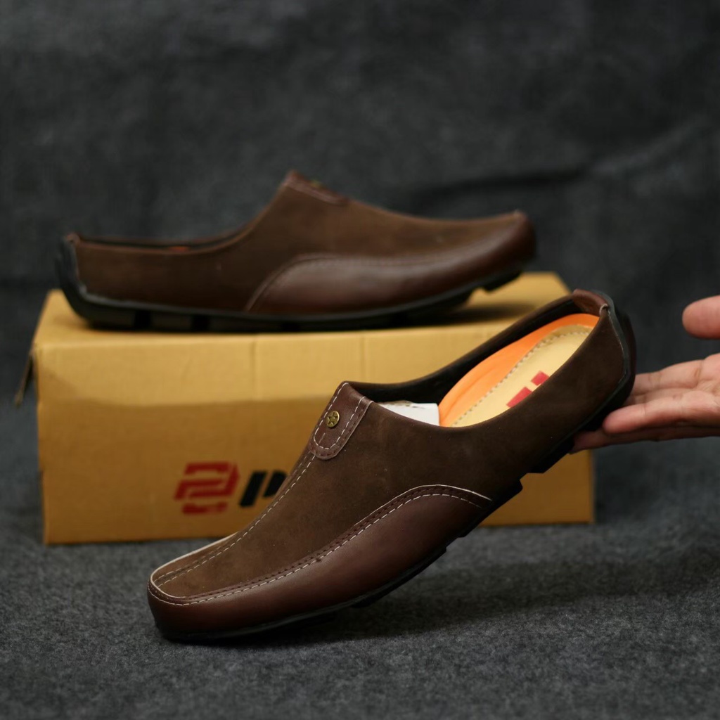 Sepatu Sandal Bustong Sepatu Slop Pria Sepatu Jalan Pria Sandal Slide Cowok Sepatu Kulit Pria