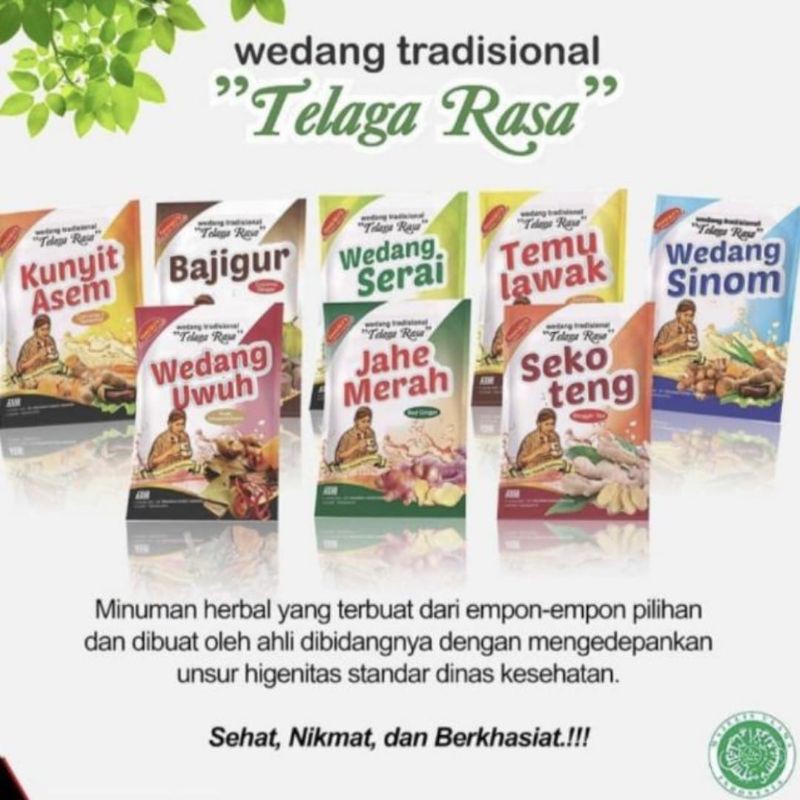 wedang Telaga Rasa 8 Varian Rasa Jahe Merah, Temulawak, Bajigur, kunyit asem, sekoteng,wedangserai