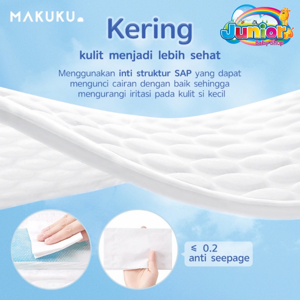 Makuku Diapers - Popok Bayi Pant Makuku Air Diapers Slim NB28 | S38 | M32 | L34 | XL32 | XXL28 -  Popok Bayi Anti Gumpal Perekat sekali pakai