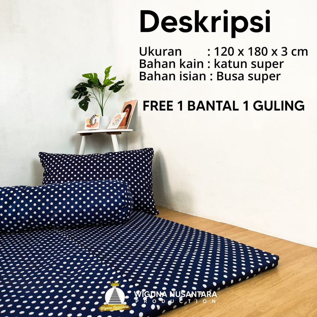 Kasur Busa Lipat Super (120 X 3 CM) Free Bantal &amp; Guling