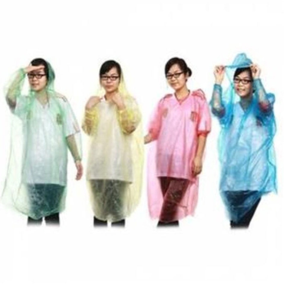 PAKET 12PCS || Jas Hujan Plastik Raincoat/Ponco Lengan Panjang merk Osaka